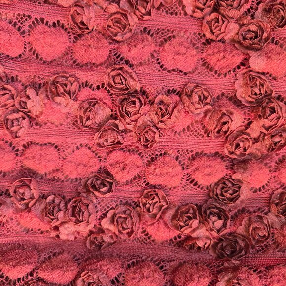 76-19 Torrid Tea Length Brick Rust Sweetheart Lace Roses Dress Size 14 - Picture 3 of 14